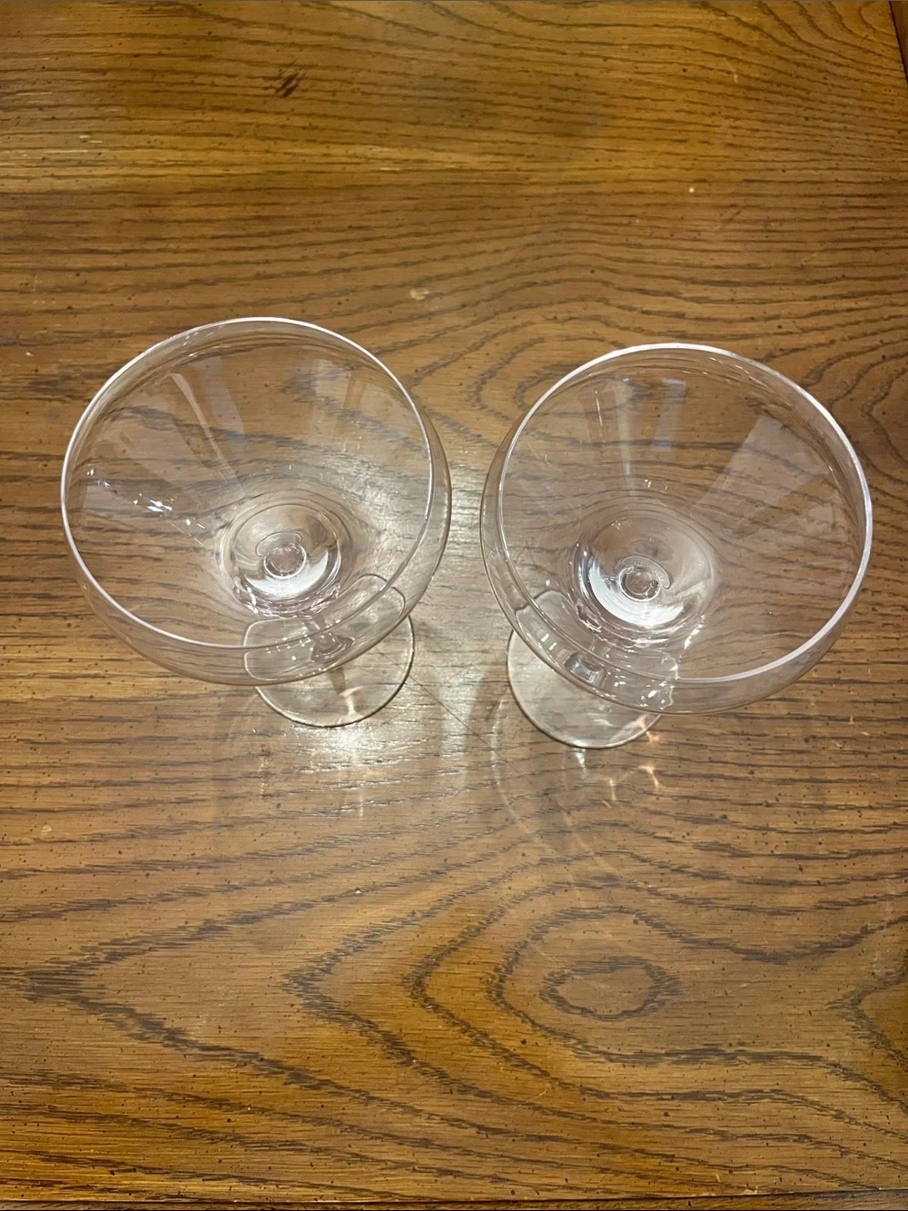 Pink Bow Coupe Cocktail Glasses - Clear Stemware (Set of 2)